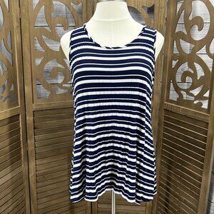Avenue Blue & White Striped Tank – Size 18/20